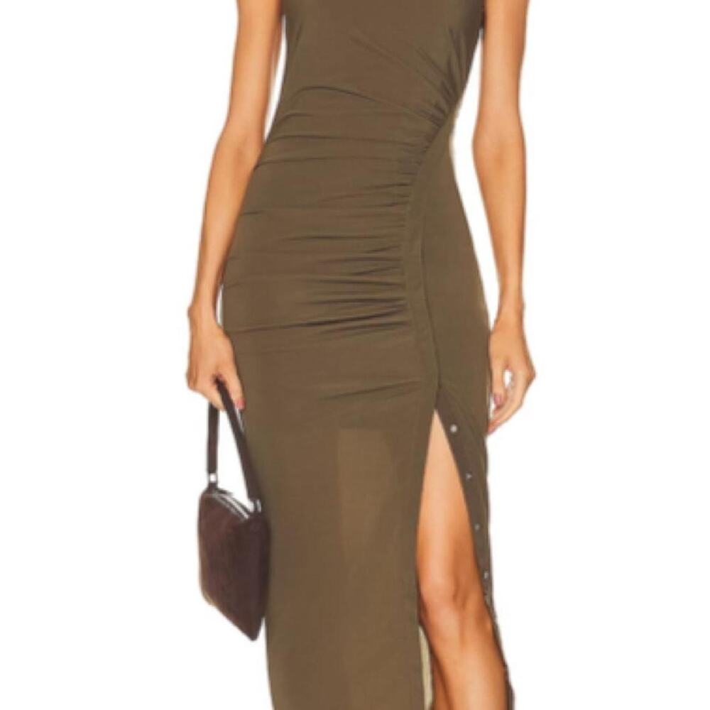 Helmut lang olive green midi